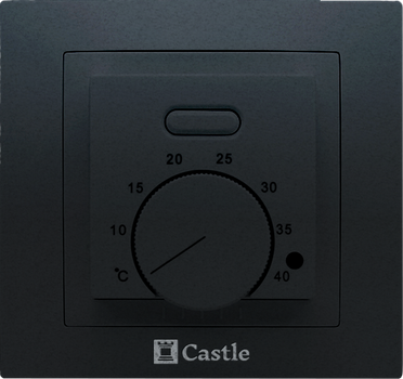 Механічний терморегулятор Castle AC308, Чорний глянець