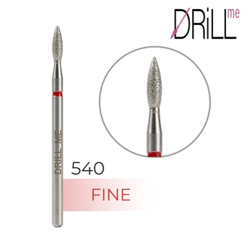 Фреза алмазна DRILL ME №540 Полум’я 2.3 мм, червоне насічка