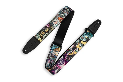 Гитарный ремень Levy's MP2TAT-003 2_ Tattoo Series Poly Guitar Strap - New School