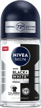 Антиперспірант NIVEA MEN Чорне та Біле невидимий класичний роликовий 50 мл (42299806/4006000032511)