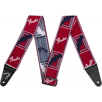 Ремень гитарный Fender 2" Weightless Monogrammed Red/White/Blue