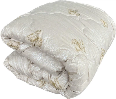 Зимова Ковдра з натуральної вовни Pure wool тканина мікрофібра Двоспальна: 180х210 см.