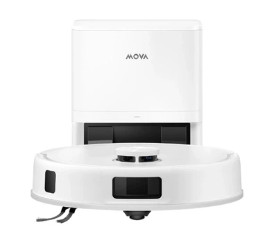 Робот-пилосос Mova E20s Pro Plus з функцією миття, станція очищення, створення карти приміщення, білий
