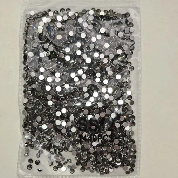 Стрази скляні DMC SS12 Black Diamond/Чорний діамант 1440 шт/уп холодна фіксація