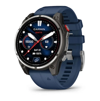 Смарт-часы GARMIN Fenix 8 Pro 47mm AMOLED Marine GPS Titanium with Blue Silicone Band (010-03198-50)