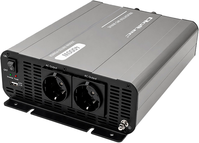 Przetwornica samochodowa Qoltec MS Wave 2000/4000W 12V / 230V (5901878526843)