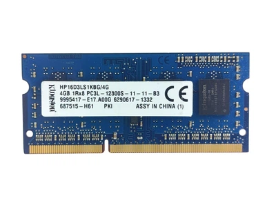 Оперативна пам'ять для ноутбука SODIMM Kingston DDR3L 4Gb 1600MHz PC3L-12800S (HP16D3LS1KBG/4G) 14432