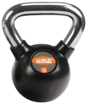 Гиря RUBBER KETTEL DUMBELL 8 кг, чорна