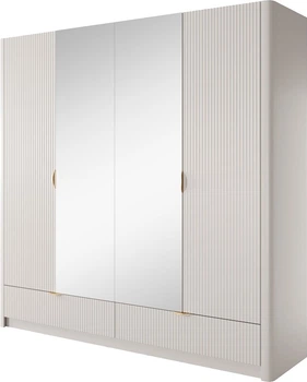 Шкаф платяной Perfect Home Lante 4D2S/213 54.6x208.4x213 см, 4-дверный, зеркало Бежевый (000012376708)