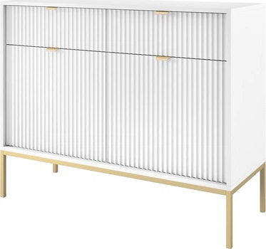 Комод Perfect Home Nova KSZ104 83x104x39 см, 2-дверний, 2 шухляди, золоті ніжки Білий (000012376882)