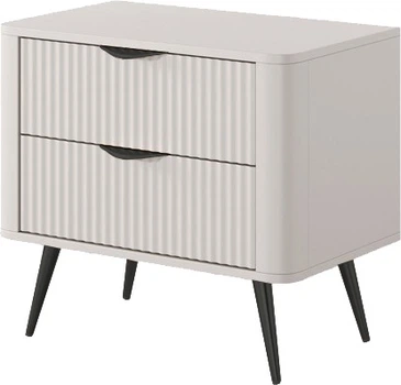 Тумба прикроватная Perfect Home Lante 2S 38x55.3x63.2 см, 2 ящика, черные ножки Бежевый (000012376994)