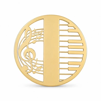Брошь BROCHE бижутерия Музыка Скрипичный ключ с клавишами золотистая BRSF114499