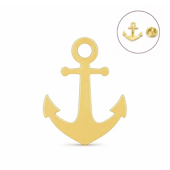 Значок из стали BROCHE брошь бижутерия Якорь золотистый BRGV115225
