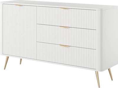Комод Perfect Home Lante 1D3S/138 81.2x138.2x38 см, 1-дверний, 3 шухляди, золоті ніжки Білий (000012377611)