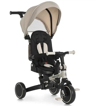 Дитячий триколісний велосипед з батьківською ручкою 4 в 1 Turbo Trike MT 1036 Beige