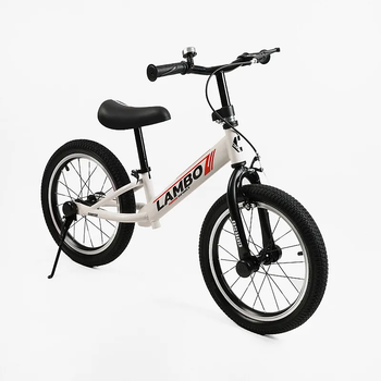 Беговел Corso Lambo Велобег надувные колеса 16", белый LM-63449