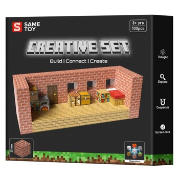 Магнитный конструктор Same Toy Creative Set Brick House 100 деталей MCRAFT-1110-SM