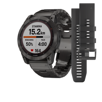 Смарт-годинник Garmin Fenix 7X Sapphire Solar C. Grey DLC Titanium w. Carbon Grey DLC Vented T. Band (010-02541-27)