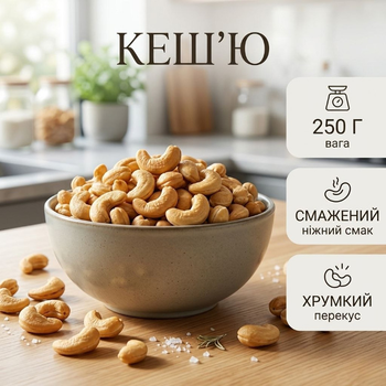 Жареный кешью 250 г натуральный орех Пищевые волокна полезный перекус