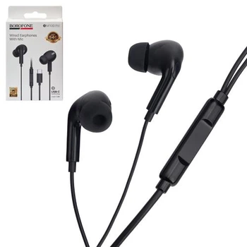 Навушники Borofone BM100 Pro з мікрофоном Type-C, 1 м, Black