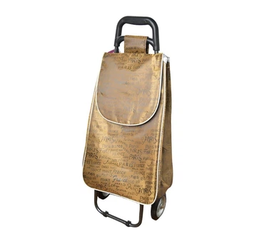 Тележка для покупок на металлических колесах 95×35×30 см золотая (2205)