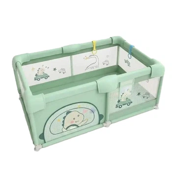 Детский манеж WL-116-02 с сетчатыми стенками и кольцами 120×180 см Green (3_08361)