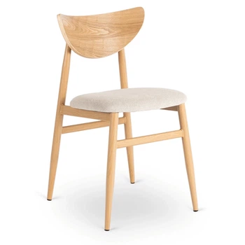 Стул MEBEL ELIT BRAGA Бежевый ножки дуб ME.BRAGA/KR/D/T/K
