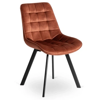 Стул MEBEL ELITE RICK Velvet Рыжий ножки черные ME.RICK/RD/V/K
