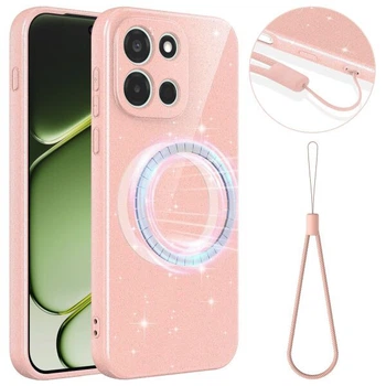 Защитный чехол Deexe Glitter Case with MagSafe для OnePlus Nord 6 - Pink