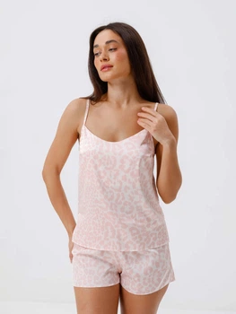 Піжама (майка + шорти) жіноча великих розмірів BARWA garments 0340/72 XL Рожева (2113400724181)