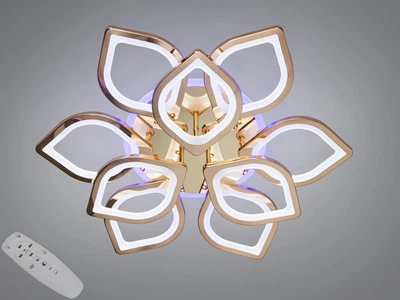 Потолочная светодиодная люстра 165W с пультом Diasha с RGB-подсветкой корпуса 3200K-6000K золотого цвета IP20