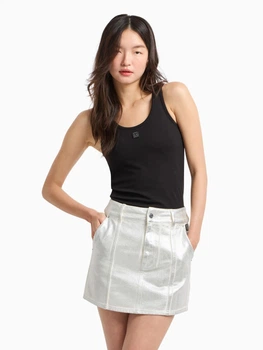 Юбка мини летняя женская Armani Exchange 311685985 10 Серебристая (1159863661)