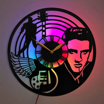 Настенные часы Elvis Presley Элвис Пресли с LED-подсветкой король рок-н-ролла музыка музыкальный декор