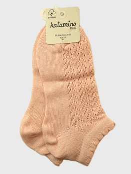 Детские короткие носки для девочки Katamino Venezi ажурные однотонные Розовые 28-30 / 5-6 лет