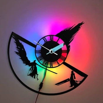 Годинник Final Fantasy VII з LED-підсвіткою, Final Fantasy 7, годинник Final Fantasy, FF7, декор Final Fantasy