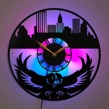 Настенные часы Baltimore Ravens Балтимор Рэйвенс с LED-подсветкой NFL американский футбол ворон спортивный декор