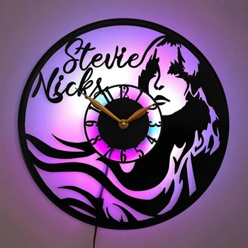 Настенные часы Stevie Nicks Стиви Никс с LED-подсветкой рок певица автор песен музыкант музыка музыкальный декор
