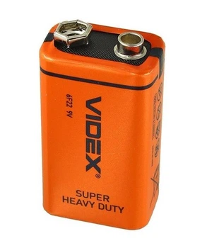 Батарейка крона Videx Super Heavy Duty солевая 9V 6F22 9V 1859