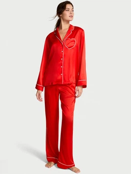 Пижама (рубашка + штаны) женская Victoria's Secret 414321833 S Красная (1159863637)
