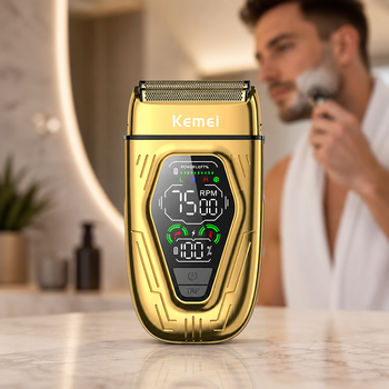 Профессиональный шейвер для бритья Kemei KM-T360, портативная аккумуляторная электробритва для сухого бритья