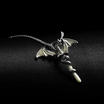 Підвіска кулон на шию дракон ланцюжок DRAGON LIGHT від українського виробника з нержавіючої сталі на подарунок
