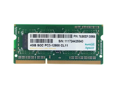 Оперативна пам'ять для ноутбука SODIMM Apacer DDR3 4Gb 1600MHz PC3-12800S (75.B93DF.G090B) 14892 Б/У