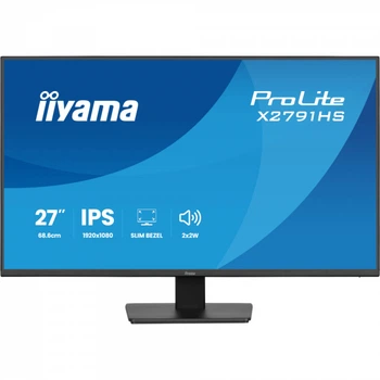 IIYAMA 27" 16:9 ips рк монітор, 1920х1080, 1 мс (mprt), 1 20 Гц, 350 кд/м2, Adaptive Sync, 1xHDMI 1.4/1xDP 1 x2791hs-b1