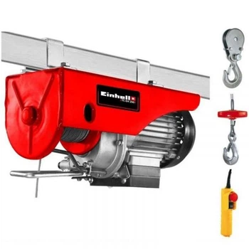 Тельфер электрический Einhell tc-eh 250, 500Вт, до 250кг, трос 12м, 9.55кг 2255130