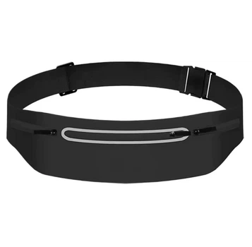 Спортивная сумка на пояс 3 кармана 40х11 см черный (R051769)