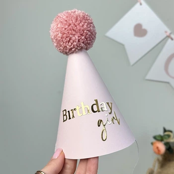 Ковпачок іменинниці birthday girl рожевий