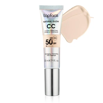 CC-крем для лица Topface Natural Glow Color Correcting Cream & Concealer для макижа и ухода за кожей 001 Cool Beige Светло-бежевый, холодный 30 мл