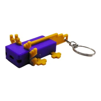 3D Брелоки MINECRAFT / МАЙНКРАФТ AXOLOTL/ АКСОЛОТЛЬ KEYCHAIN, 3D печать Пластик Фиолетовый (298038)