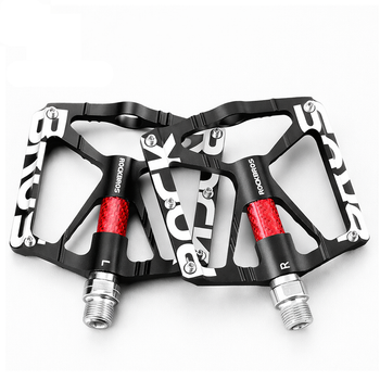 Широкие алюминиевые педали Rockbros K307T для MTB, платформенные велосипедные педали на подшипниках 9/16", Черные