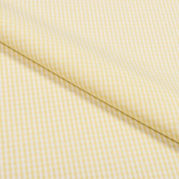 Тканина сорочкова мініклітинка жовта (97г/м.кв150см пог.м) 130966